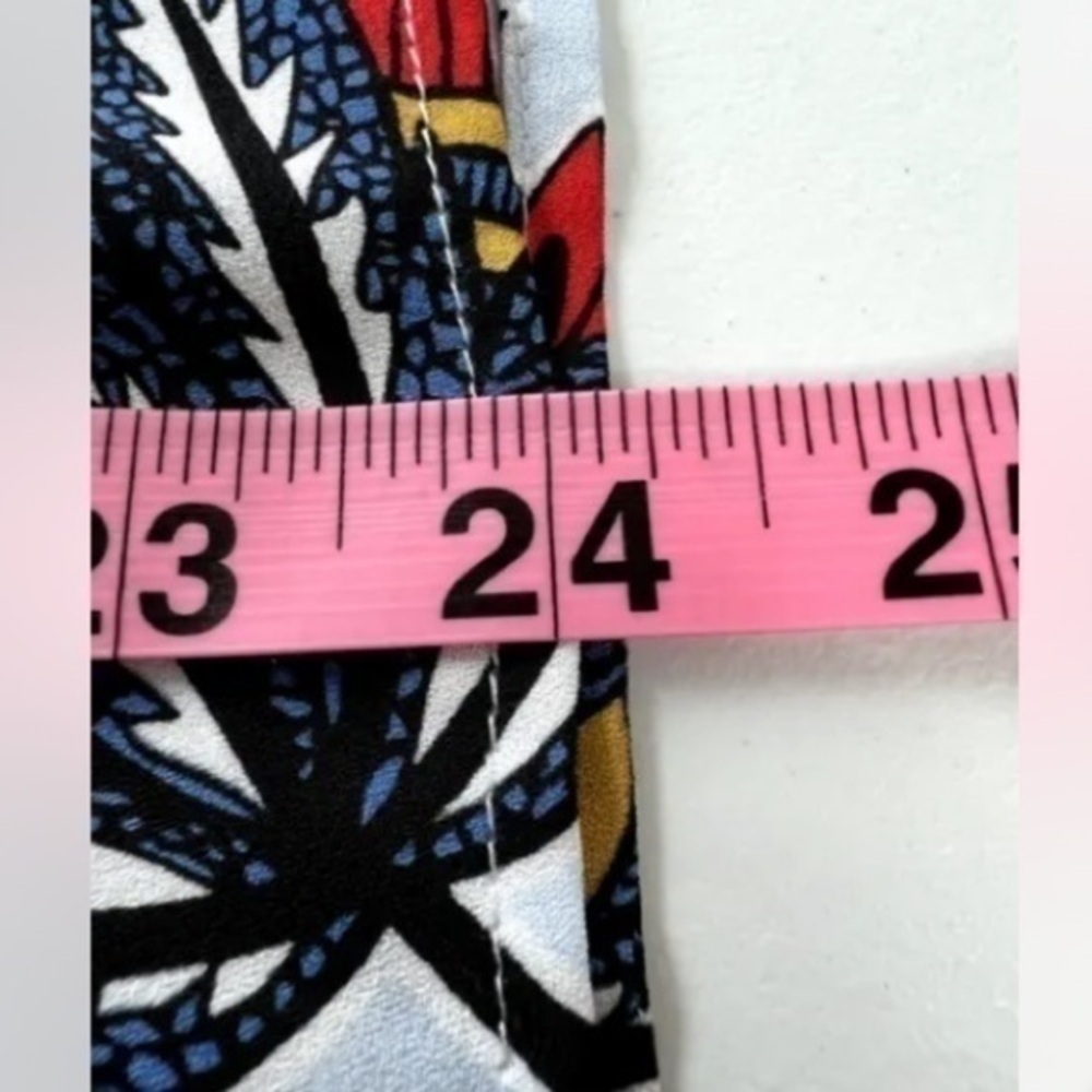 LOFT Light Blue Square Neck Botanical Floral Short Sleeve Blouse​ - Picture 4 of 10